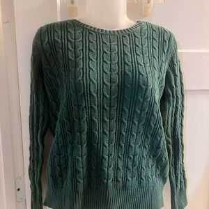 St. John's Bay Dark Green Cable Knit Sweater